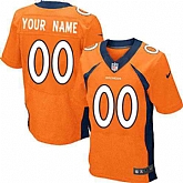 Men Nike Denver Broncos Customized Orange Team Color Stitched NFL Elite Jersey,baseball caps,new era cap wholesale,wholesale hats